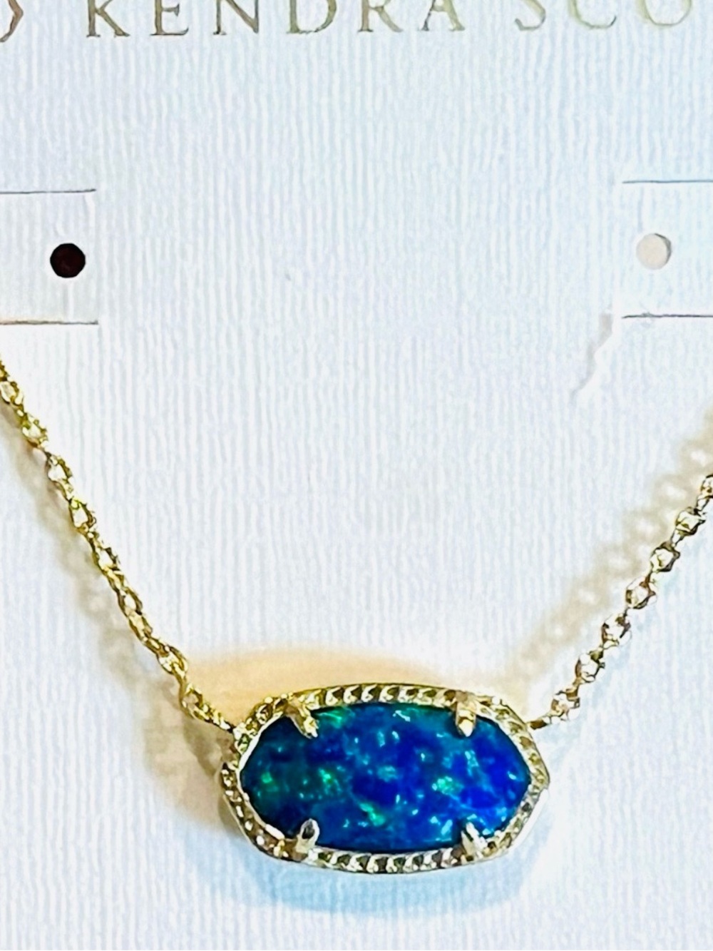 NWT Kendra Scott Elisa Blue Opal & Yellow Gold Retired Stunning Opal Very Rare! - Picture 7 of 14